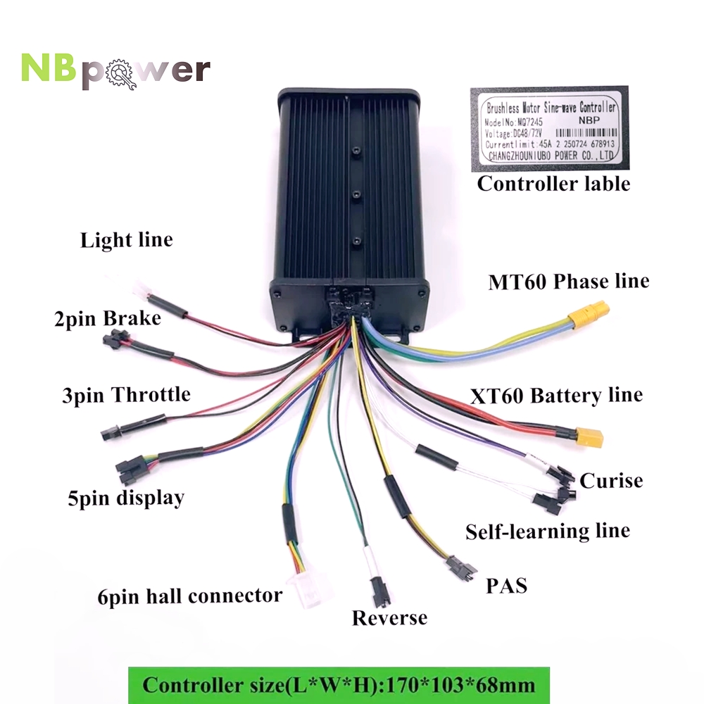 72V 45A Dual Controller - Controlador de Ebike de Onda Senoidal